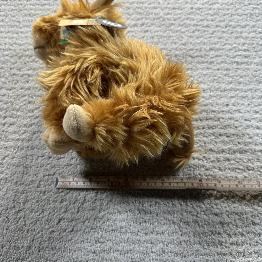 Living Nature Highland Cow Brown Stuffed Animal‎ | Farm Toy with Sound | Soft...